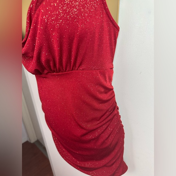 HeartSoul Red Gold Glittery Y2K Vintage Strappy Stretch Fairy Whimsy-Goth Top XL - Picture 9 of 15